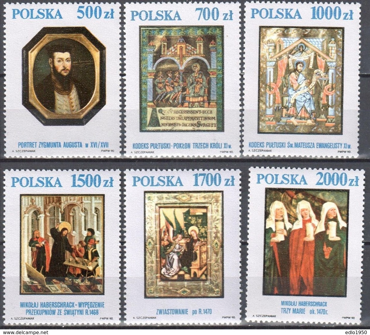 Poland 1991- Art Treasures Of The National Gallery Mi 3306-11 - MNH (**) - Postfrisch - Unused Stamps