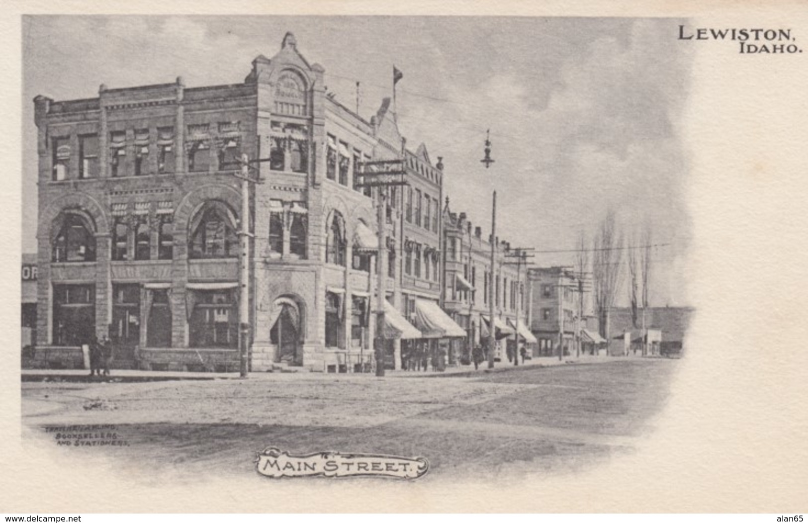 Lewiston Idaho, Main Street Scene, Old Architecture, C1900s Vintage Postcard - Lewiston