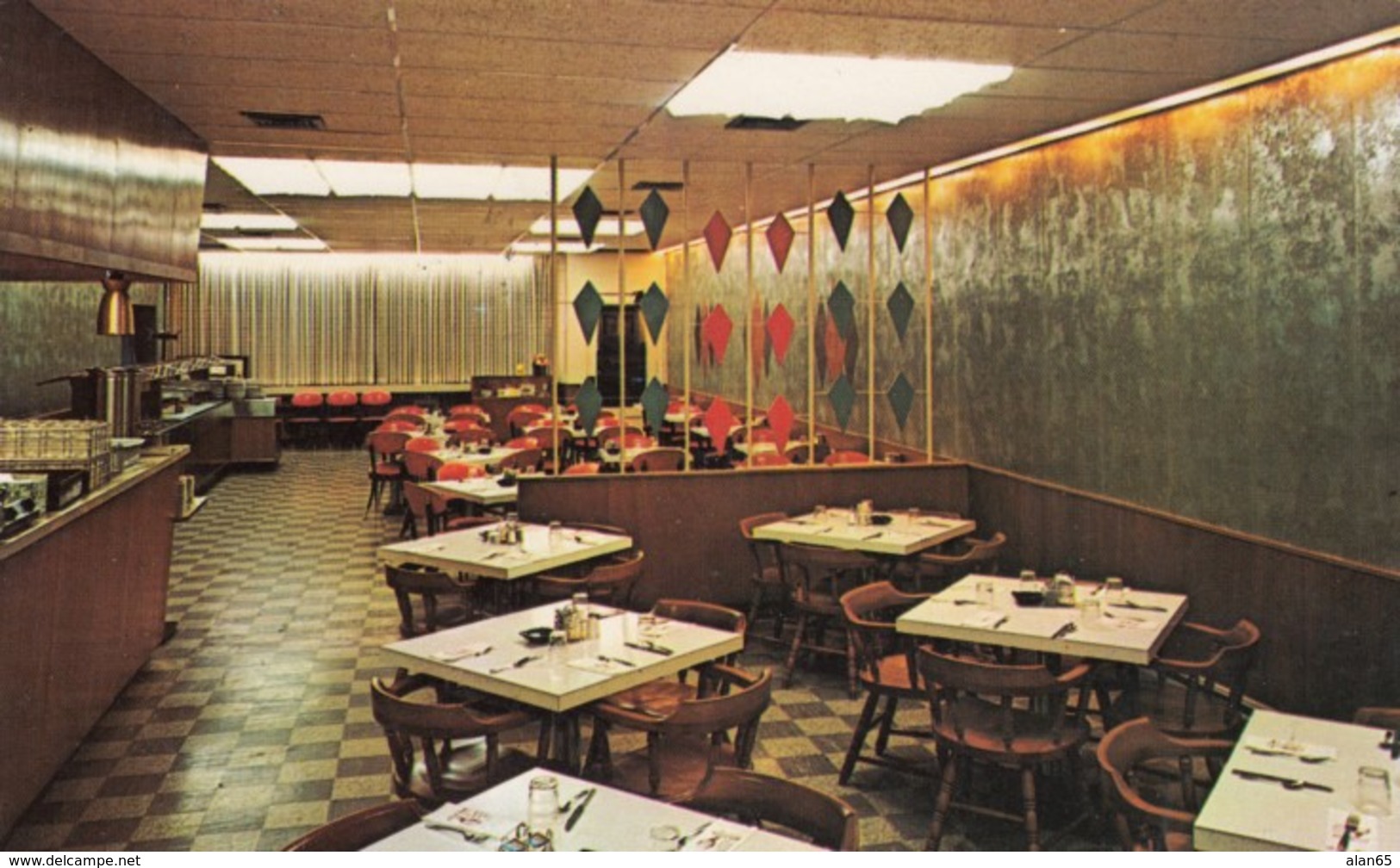 Emporia Kansas, Forren's Restaurant Interior View , C1960s Vintage Postcard, RPO Railroad Postmark - Other & Unclassified