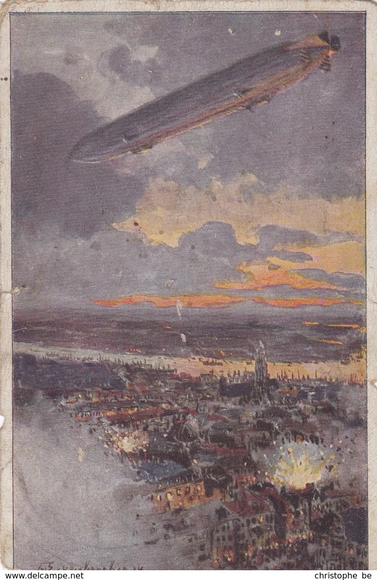 Zeppelin, Deutscher Luftfloten Verein, Zeppelin Uber Antwerpen (pk56306) - Dirigeables