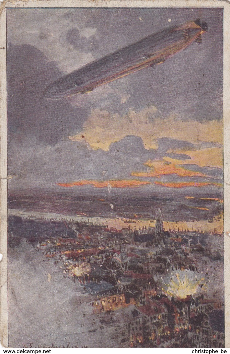 Zeppelin, Deutscher Luftfloten Verein, Zeppelin Uber Antwerpen (pk56306) - Airships