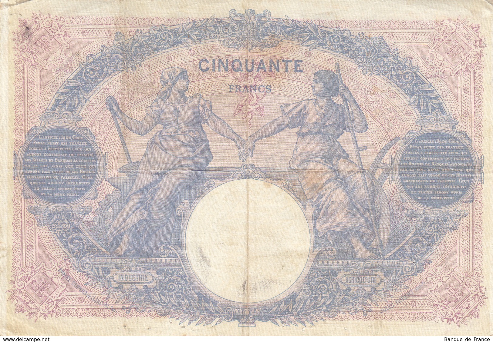 Billet 50 F Bleu Et Rose Du 20-8-1913 FAY 14.26 Alph. M.4784 - 50 F 1889-1927 ''Bleu Et Rose''