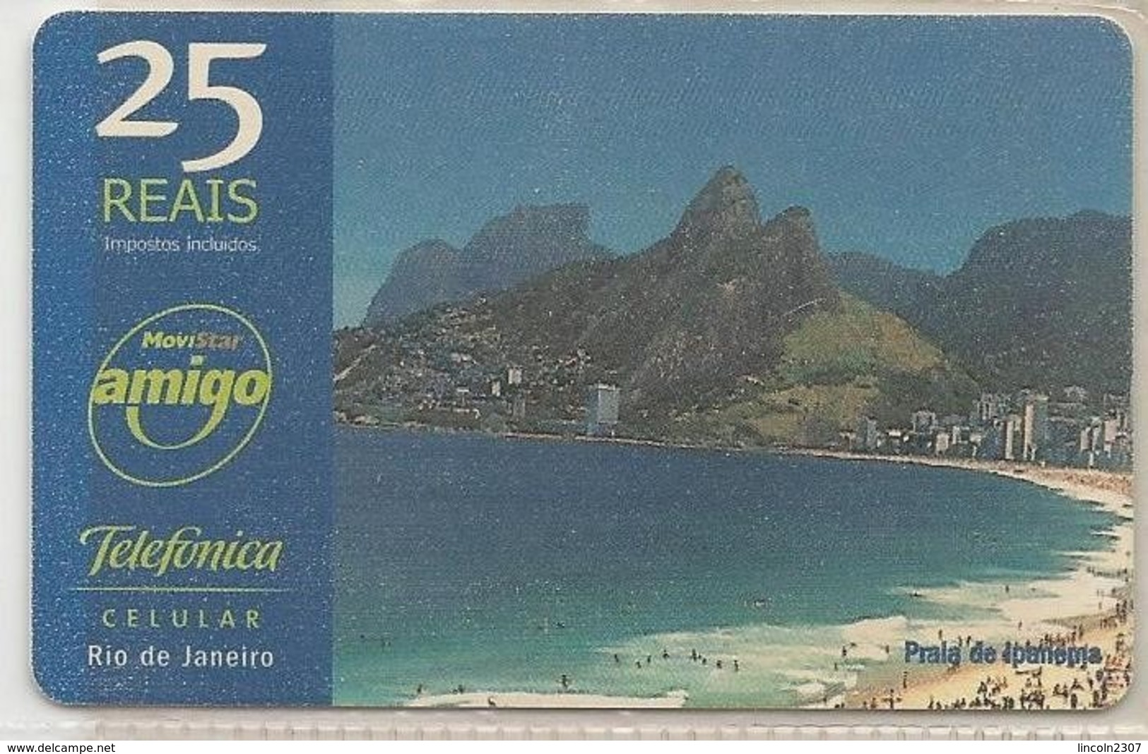 LSJP BRAZIL PHONECARD BEACH IPANEMA RIO DE JANEIRO CELL PHONE TELEFONICA - Brasilien