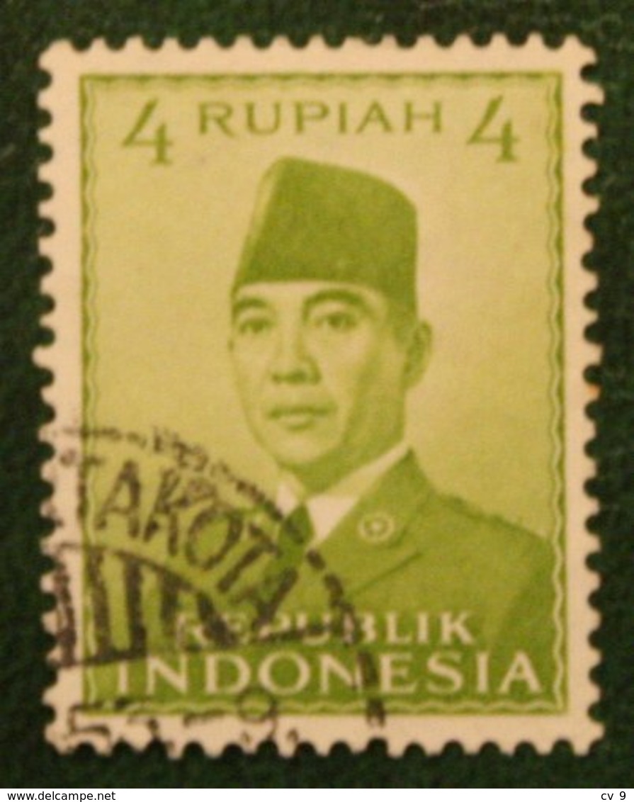 4 R President Sukarno (Mi 85) 1951 Used Gebruikt Oblitere Indonesie / Indonesien / Indonesia - Indonesien