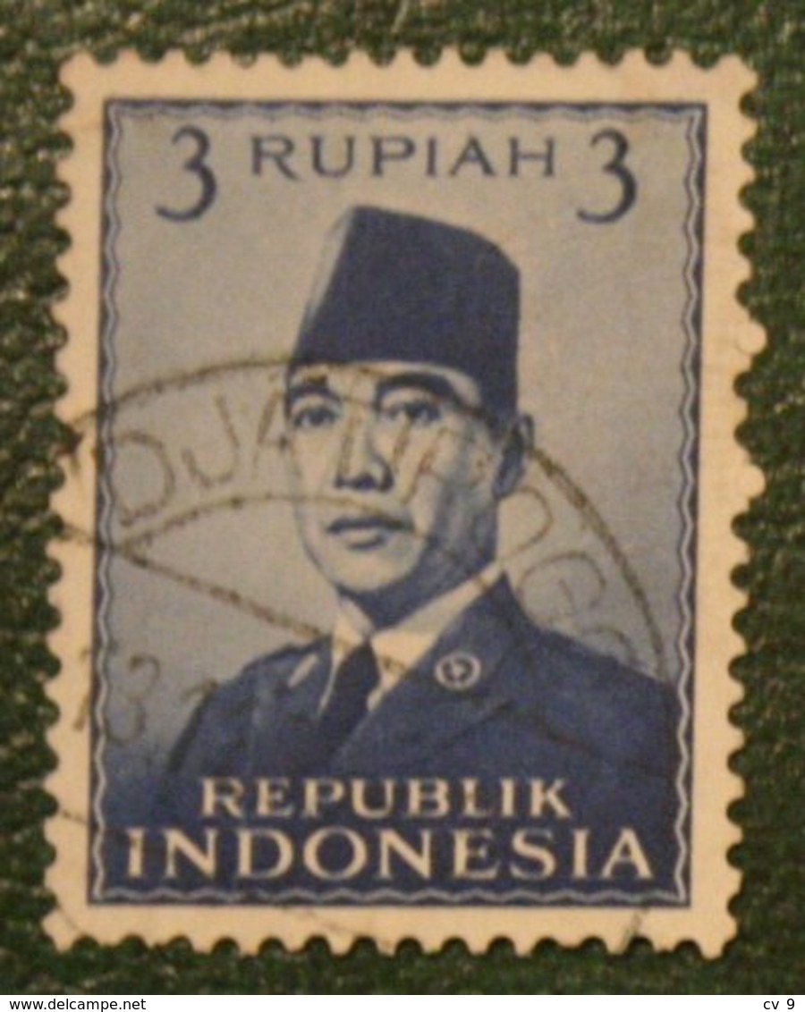 3 R President Sukarno (Mi 84) 1951 Used Gebruikt Oblitere Indonesie / Indonesien / Indonesia - Indonesien