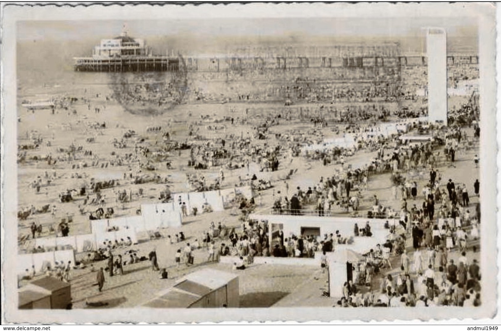 BLANKENBERGE - Plage Et Digue - Fabrication "FOTOPRIM", Bruxelles - Oblitération De 1949 - Blankenberge