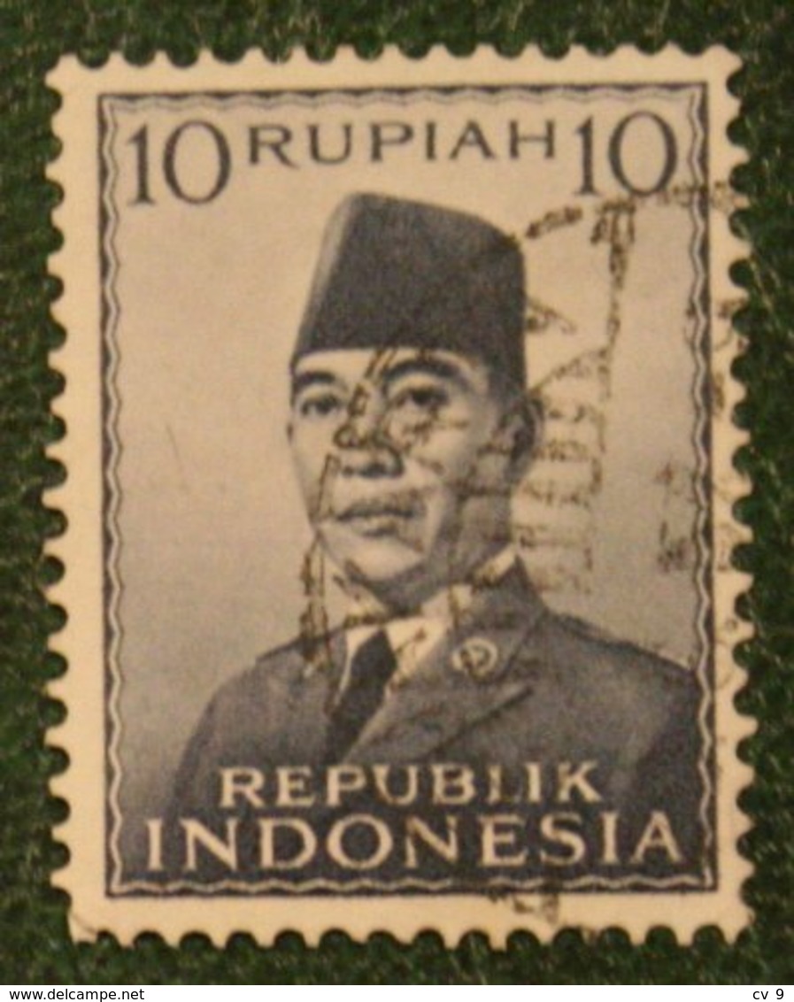 10 R President Sukarno (Mi 87) 1951 Used Gebruikt Oblitere Indonesie / Indonesien / Indonesia - Indonesien