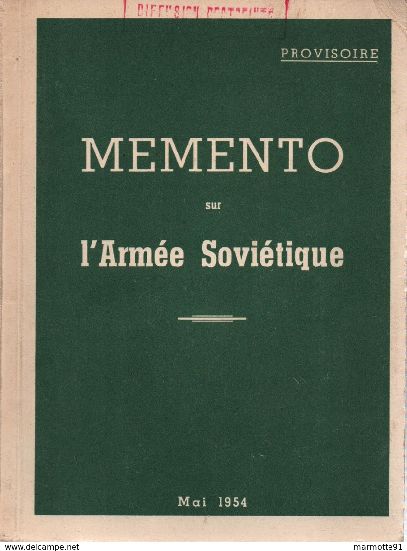 MEMENTO SUR ARMEE SOVIETIQUE URSS 1954 RENSEIGNEMENT IDENTIFICATION UNIFORMES ARMES VEHICULES - Français