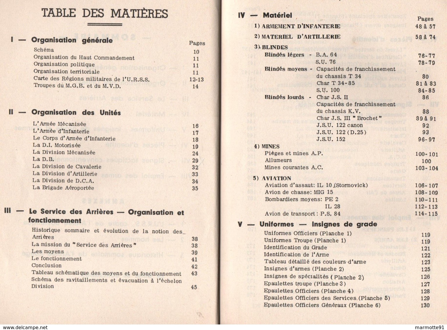 MEMENTO SUR ARMEE SOVIETIQUE URSS 1954 RENSEIGNEMENT IDENTIFICATION UNIFORMES ARMES VEHICULES - Français