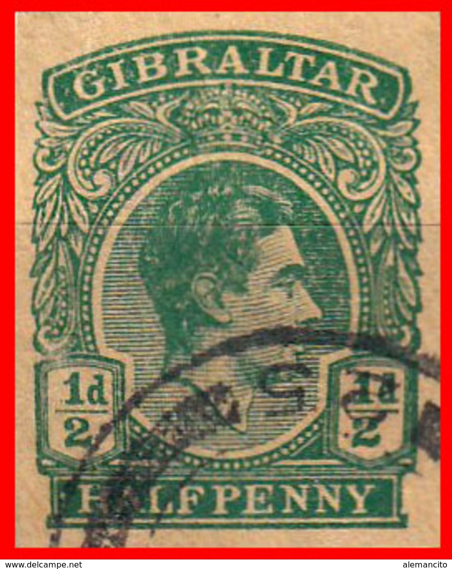 GIBRALTAR SELLO 1 / 2D KGV TAMAÑO C  TARJETA POSTAL.AÑO 1912 - Gibraltar