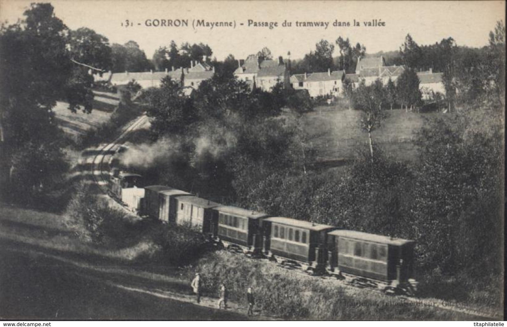 CPA Carte Postale Gorron Mayenne Passage Du Tramway Dans La Vallée - Gorron