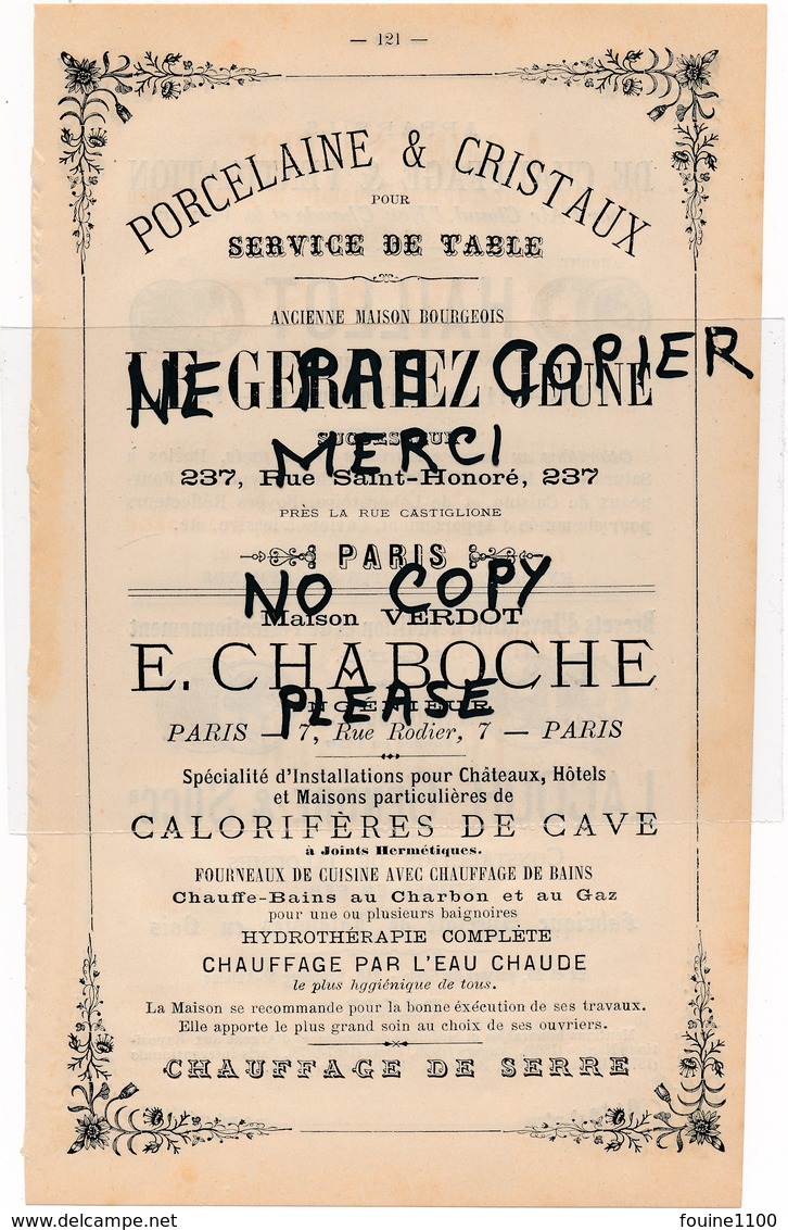 Appareils De Chauffage HAILLOT Jalousie Stores LACOUR Porcelaine LE GERRIEZ Calorifères De Cave VERDOT CHABOCHE à PARIS - Publicités