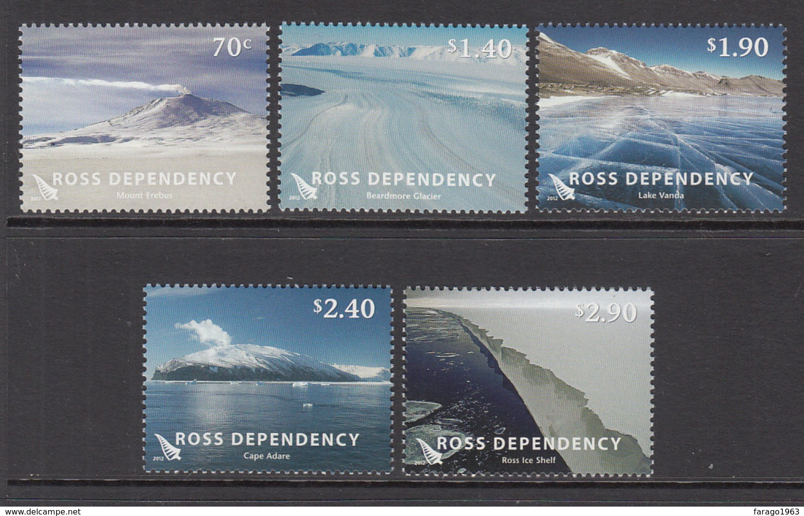 2012 Ross Dependency Tourism Scenery Geography Complete Set Of 5 MNH  @ 80% Of FACE VALUE - Neufs