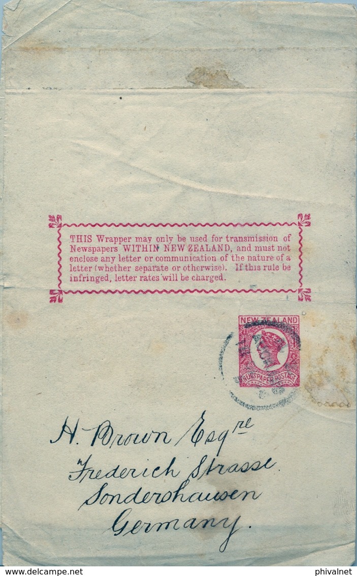 NUEVA ZELANDA , INTERESANTE FAJA POSTAL PARA EL ENVIO DE PRENSA. - Postal Stationery