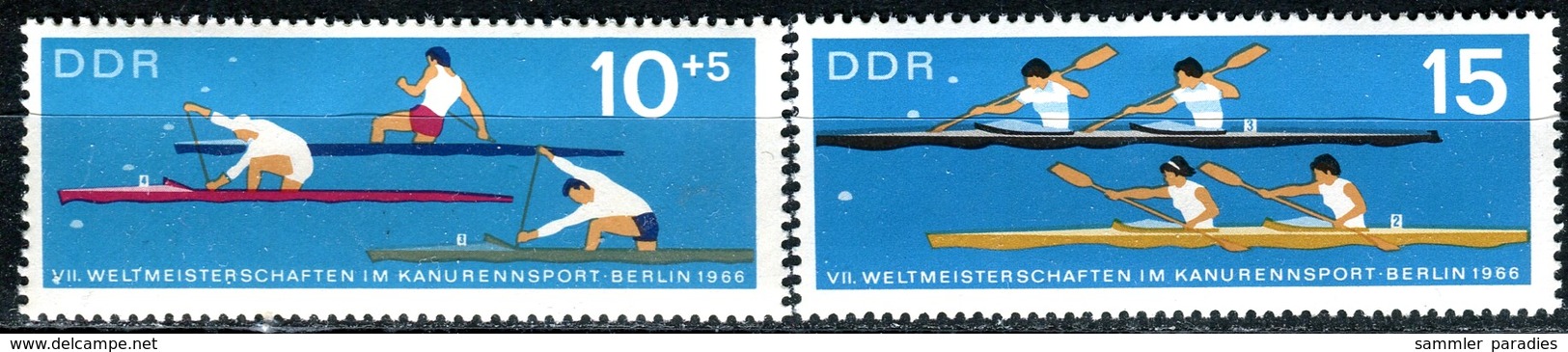 DDR - Mi 1202 / 1203 - ** Postfrisch (C) - 10+5-20Pf  Weltmeisterschaften Im Kanurennsport - Ungebraucht