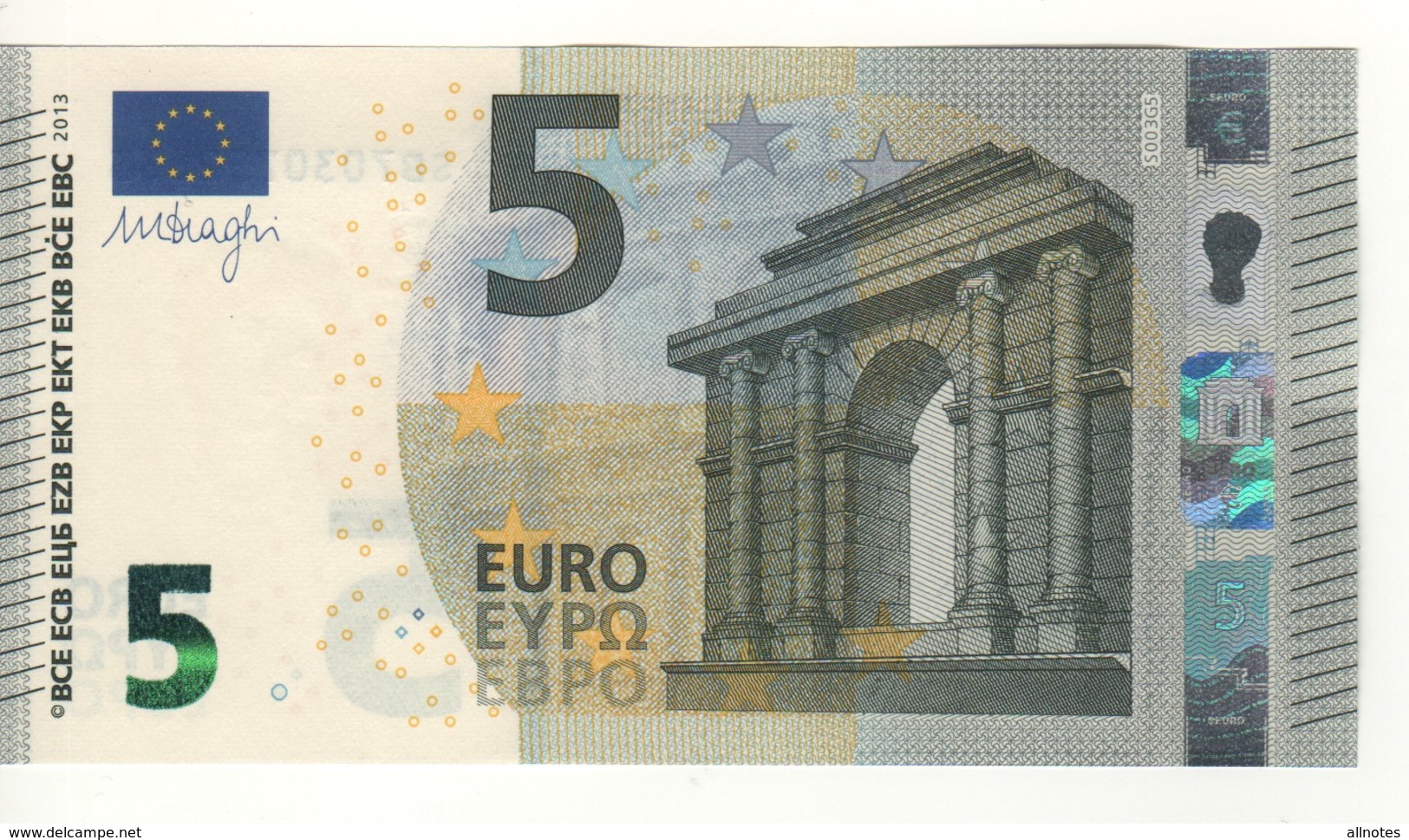 5 EURO  "Italy"    DRAGHI    S 003 A6     SA1037181074   /  FDS - UNC - 5 Euro