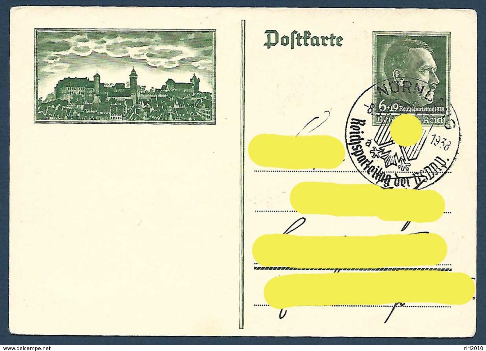 Allemagne - Postkarte - Reichsparteitag Nûrnberg 1938 - Briefe U. Dokumente