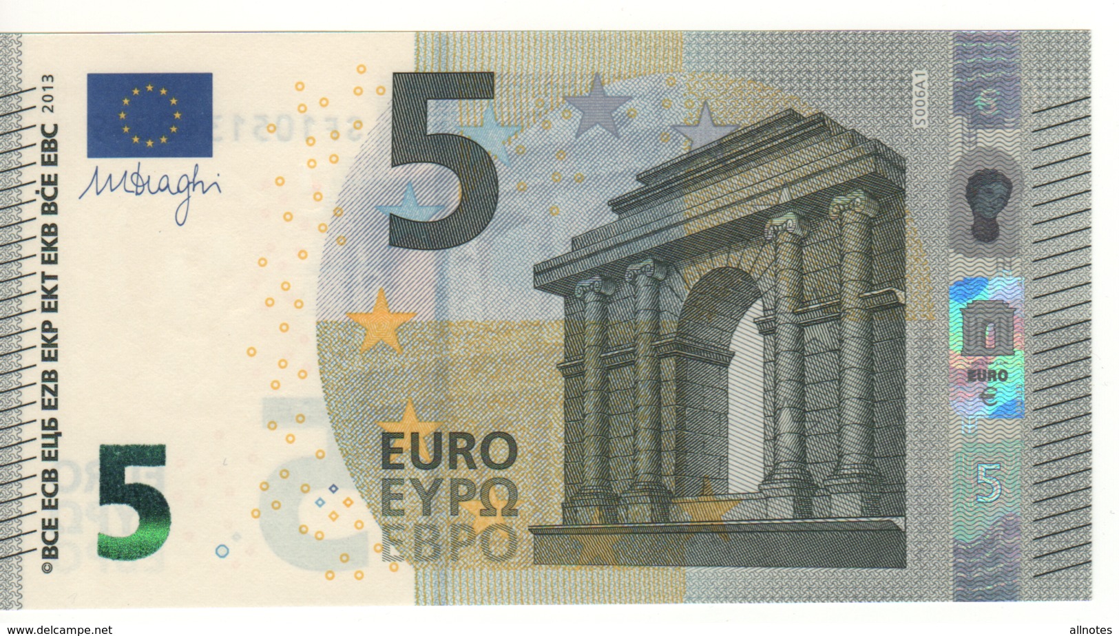 5 EURO  "Italy"     DRAGHI    S 006 A1    SF1051340058   /  FDS - UNC - 5 Euro