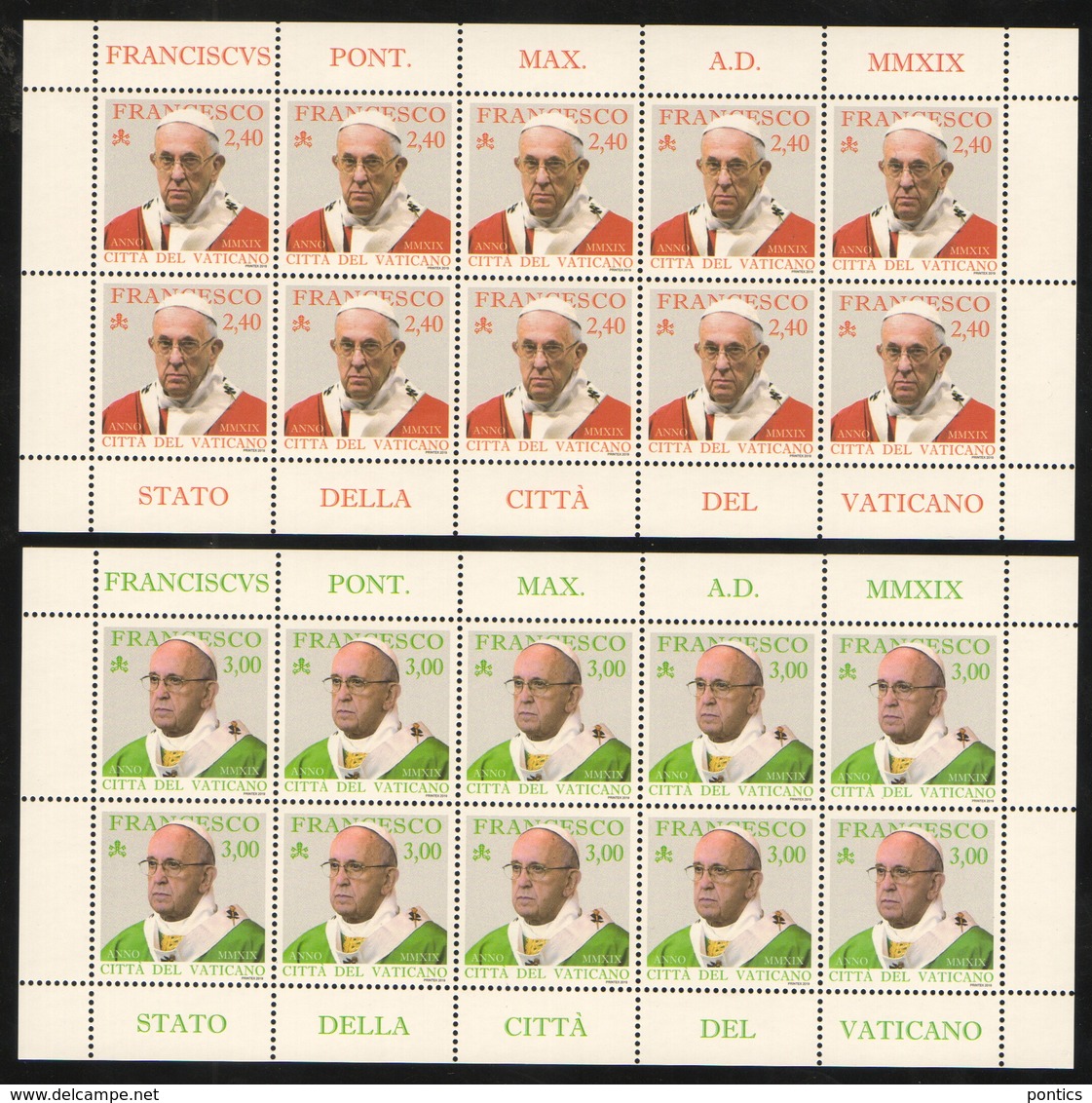 2019 - VATICAN - VATICANO - VATIKAN - S01 - MNH - SET OF 40  STAMPS ** - Nuovi