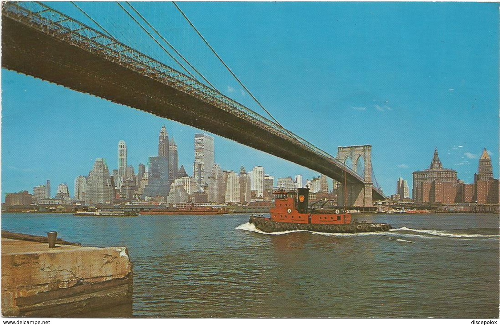 W1276 New York - Brooklyn Bridge - Navi Ships Bateaux / Viaggiata 1970 - Brooklyn
