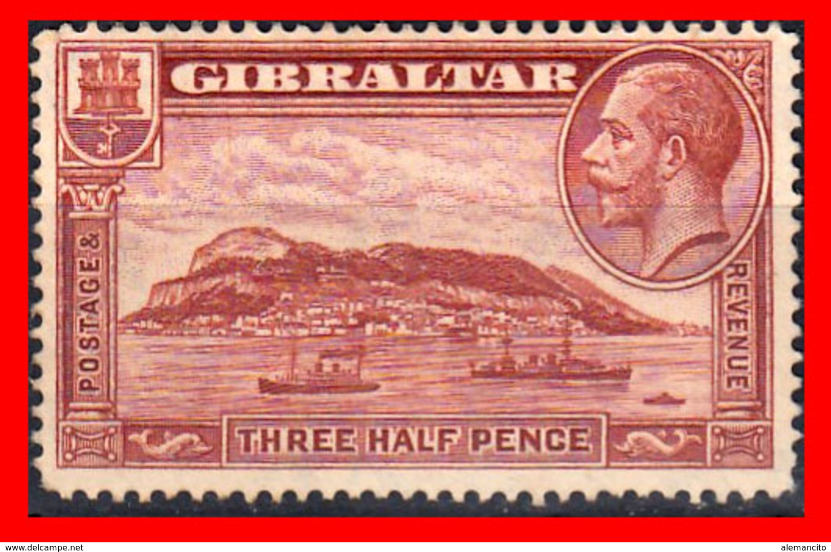 GIBRALTAR SELLO 1931 -1933 THREE HALF PENNY THE GIBRALTAR ROCK - Gibraltar