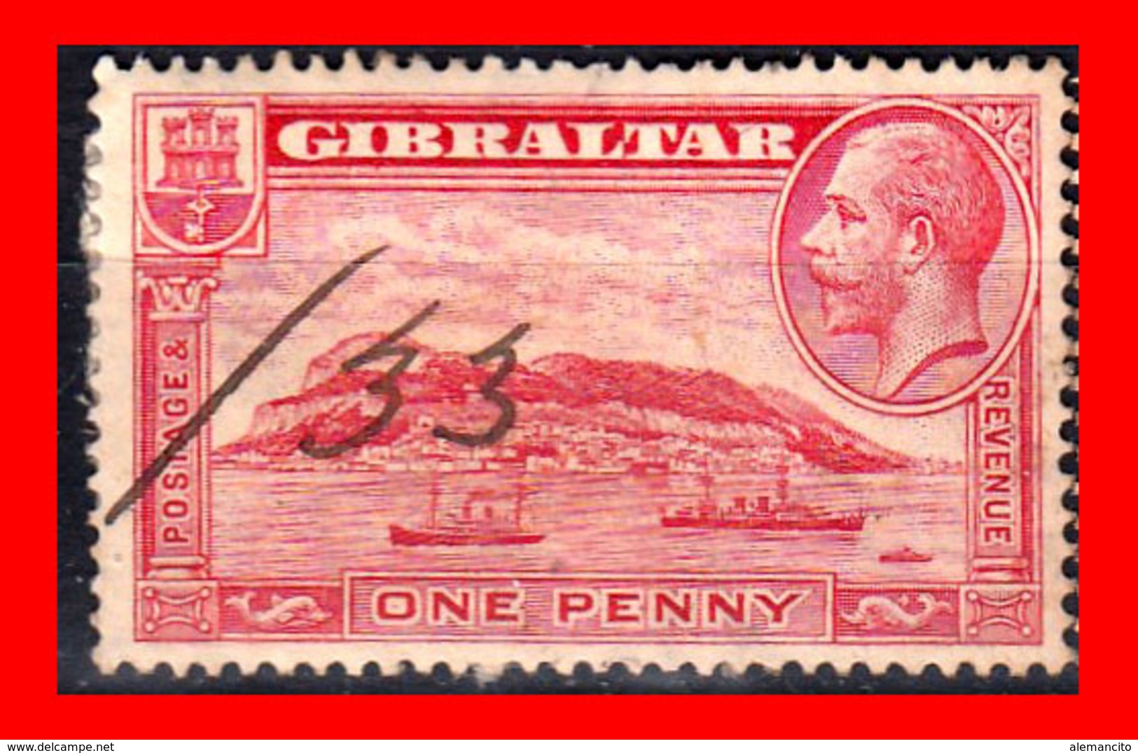 GIBRALTAR SELLO 1931 -1933 ONE PENNY THE GIBRALTAR ROCK - Gibraltar