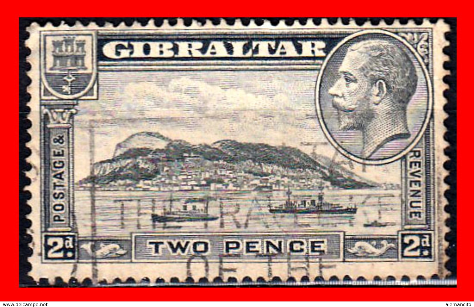 GIBRALTAR SELLO 1931 -1933 TWO PENCE THE GIBRALTAR ROCK - Gibraltar