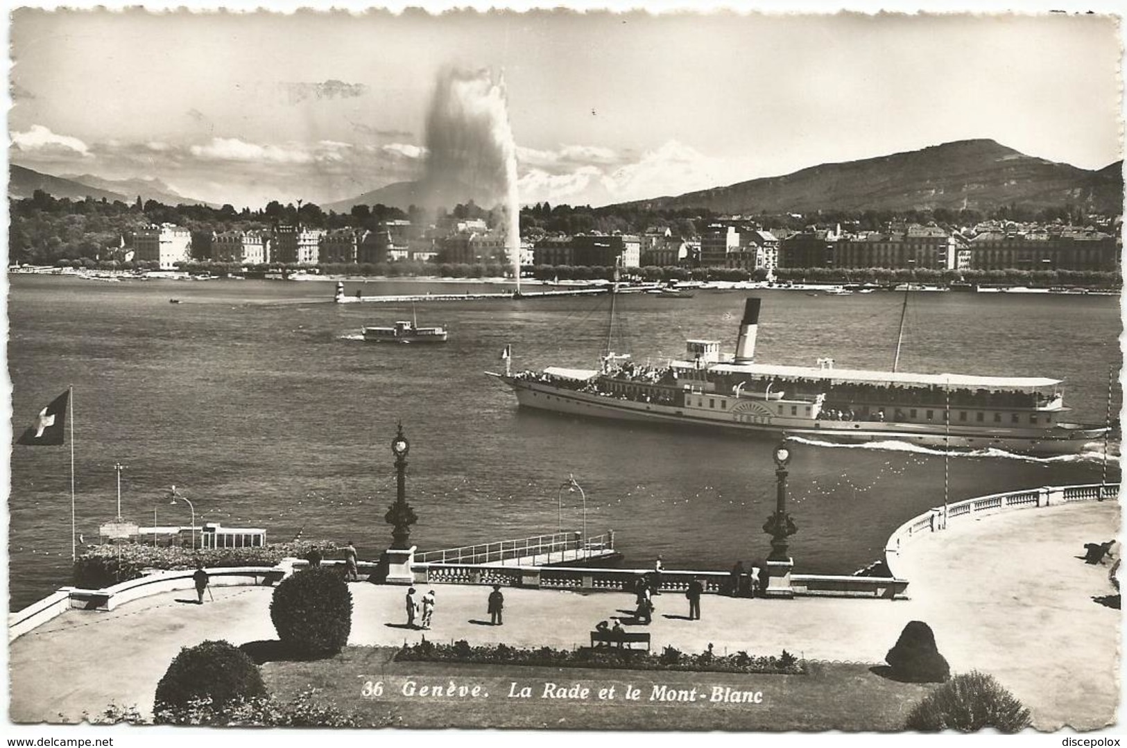 W1282 Geneve - La Rade Et Le Mont Blanc - Navi Ships Bateaux / Viaggiata 1950 - Genève