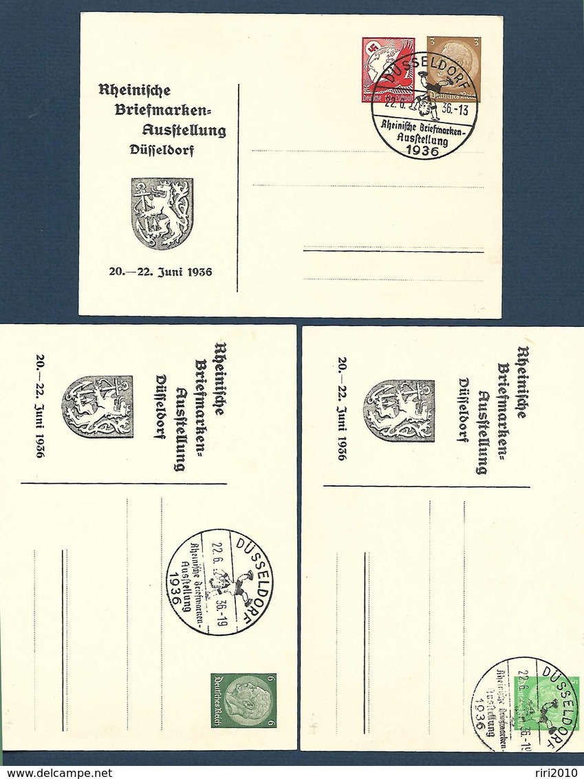 Lot De 3 Cartes Postales - Rheinische Briefmarken-ausstellung Dûsseldorf - Juni 1936 - Lettres & Documents