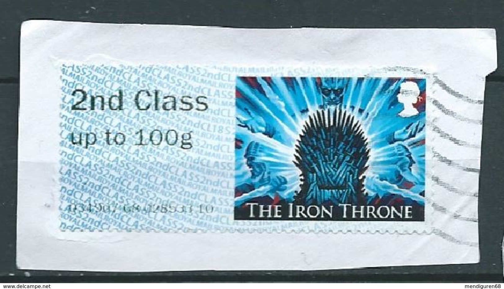 GROSSBRITANNIEN GRANDE BRETAGNE POST & GO 2018 GAME OF THRONES: HE IRON THRONE ICE 2Nd Class Up To 100g SG FS199 MI AT13 - Post & Go (distributeurs)