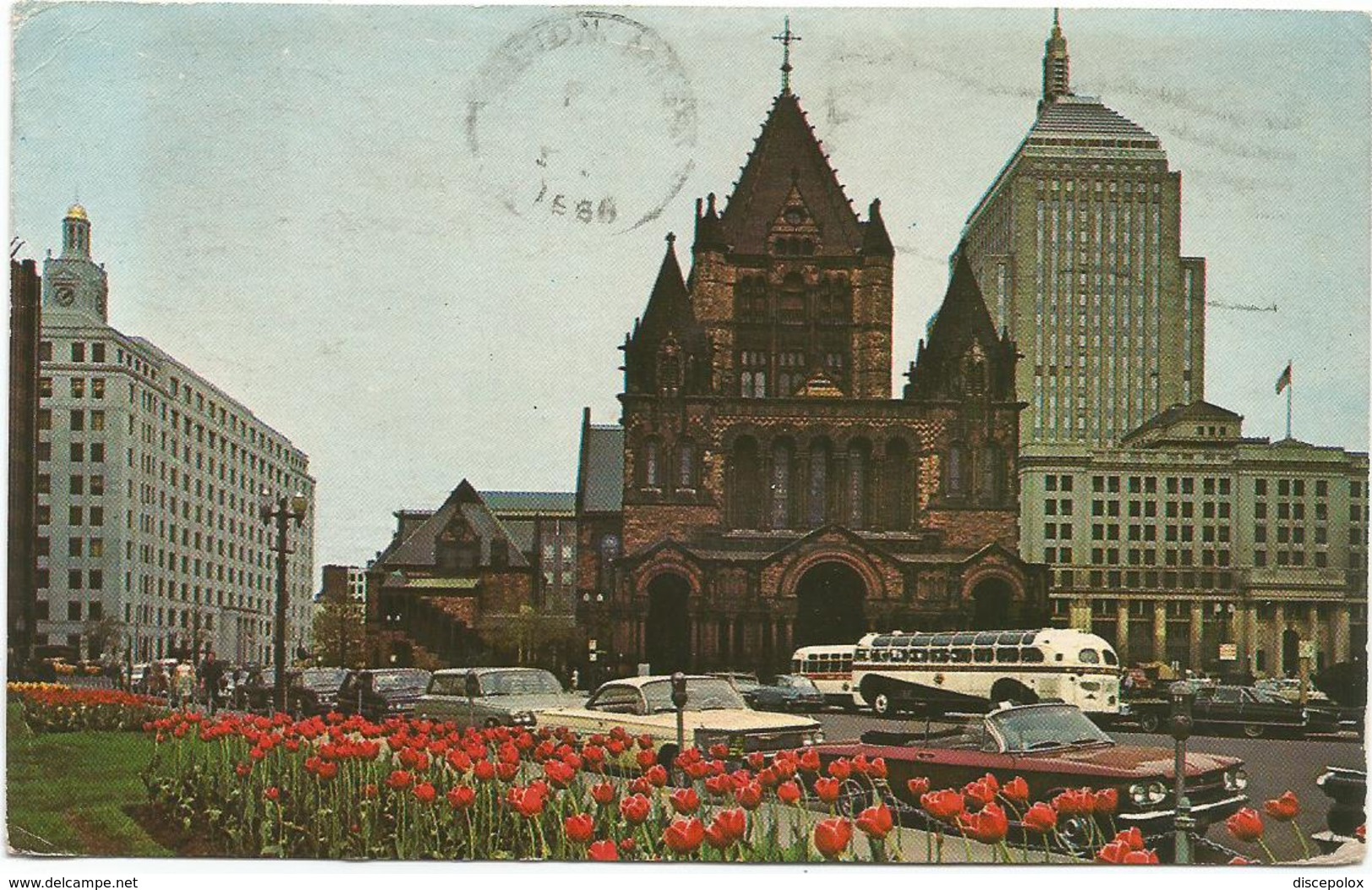 W1291 Boston - Trinity Church - Auto Cars Voitures Bus Autobus / Viaggiata 1966 - Boston