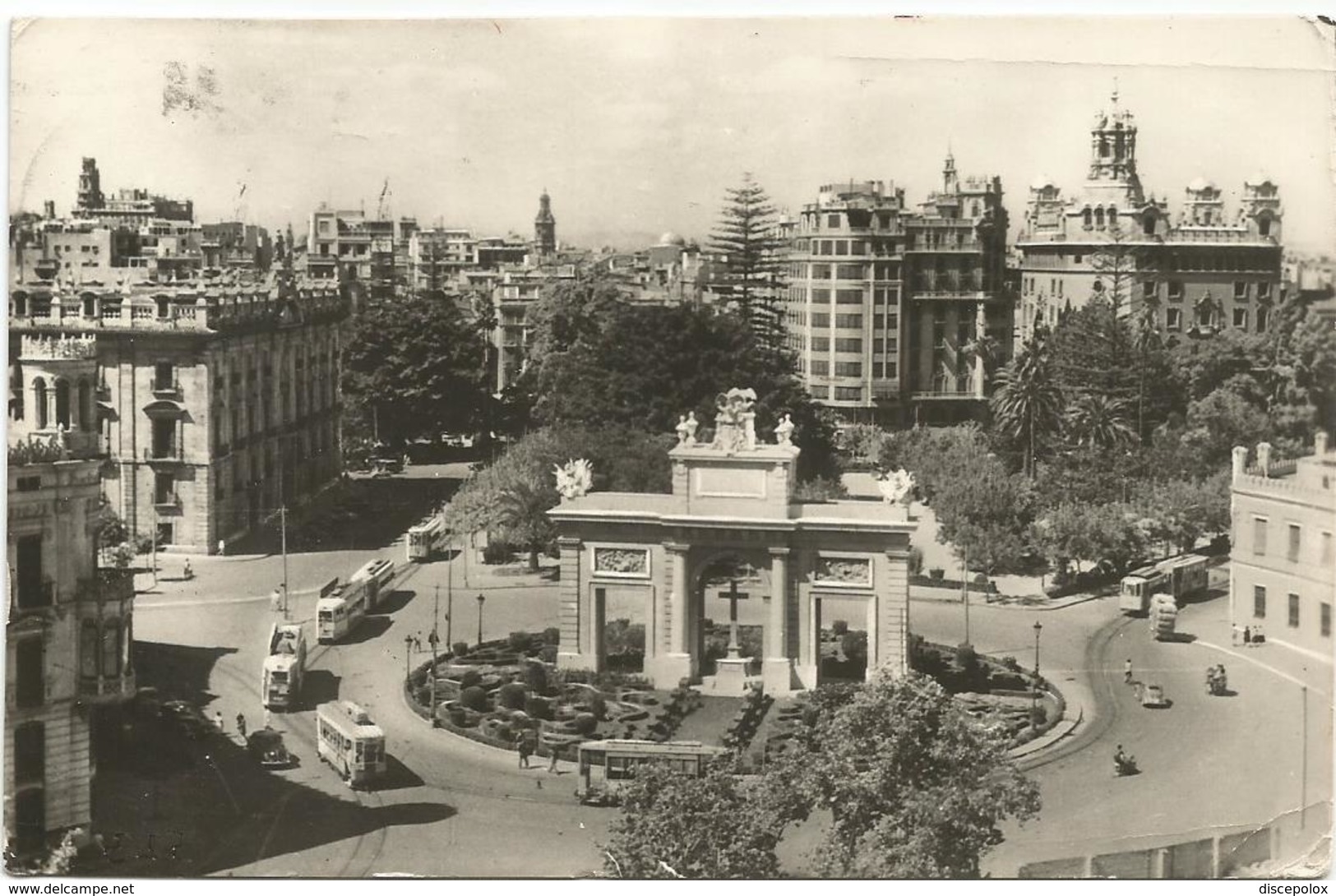 W1296 Valencia - Plaza Del Marques De Estella - Auto Cars Voitures Tram / Viaggiata 1963 - Valencia