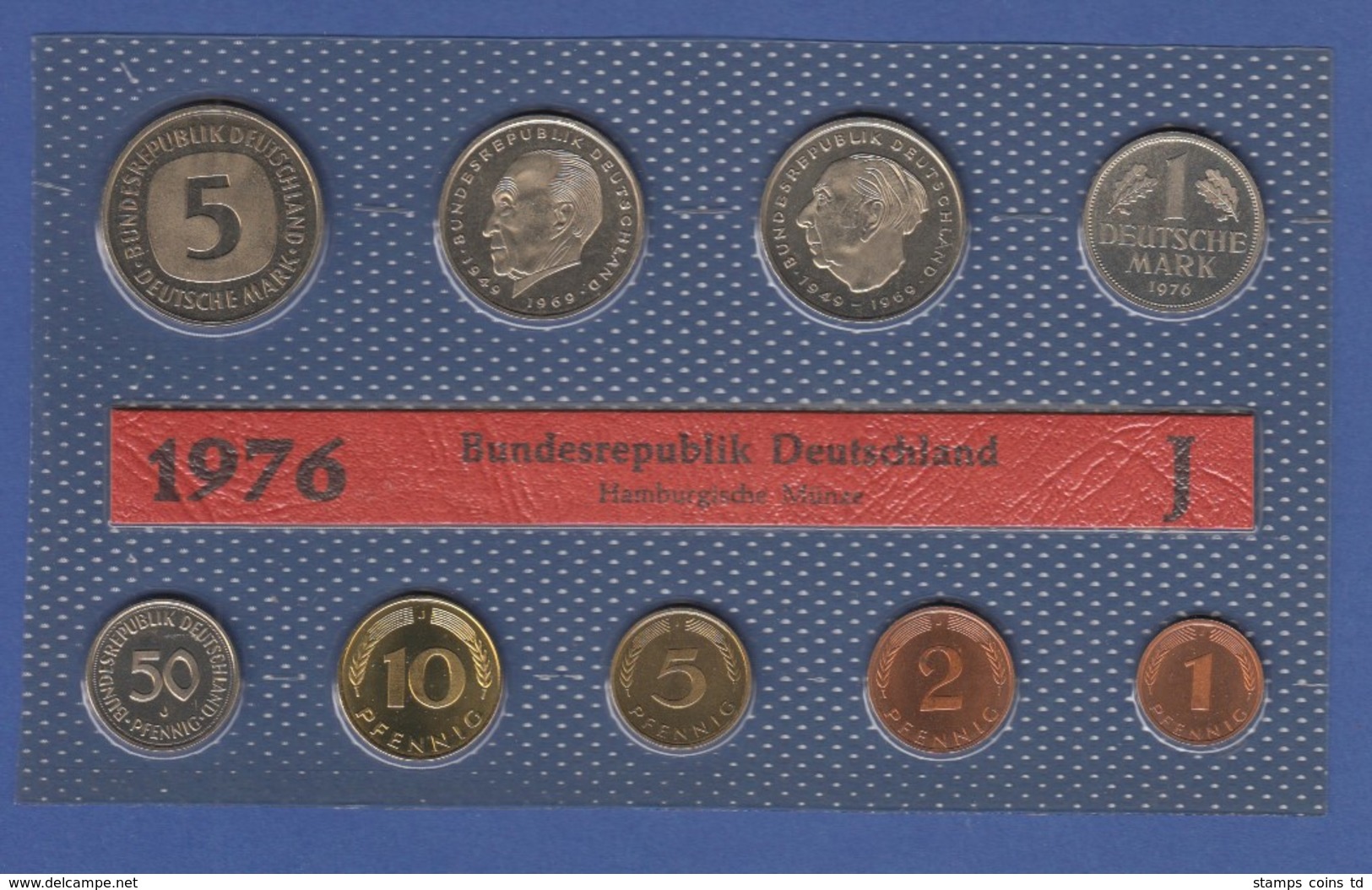 Bundesrepublik DM-Kursmünzensatz 1976 J Stempelglanz - Mint Sets & Proof Sets