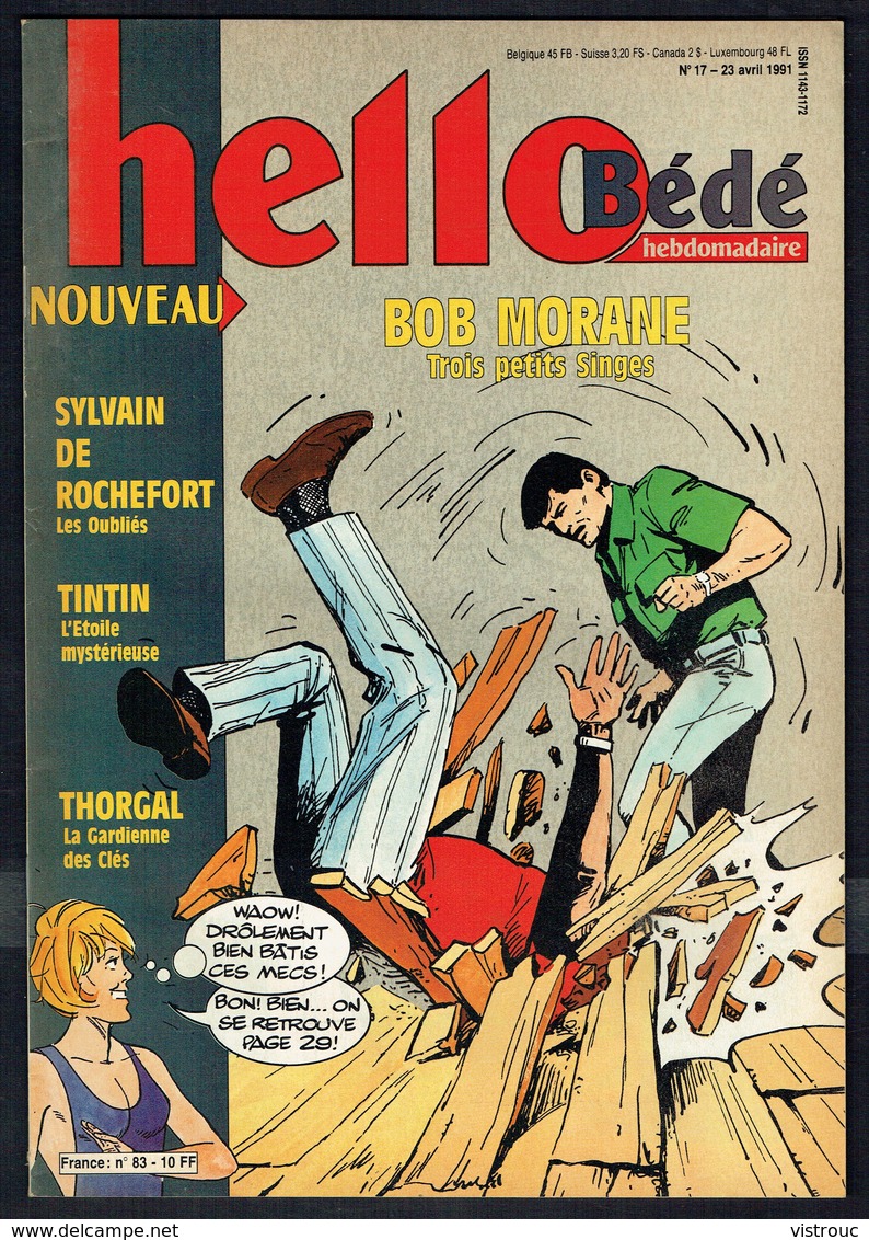 HELLO Bédé N° 17 -  Année 1991 - Couverture " BOB MORANE" De CORIA Et VERNES. - Other Magazines