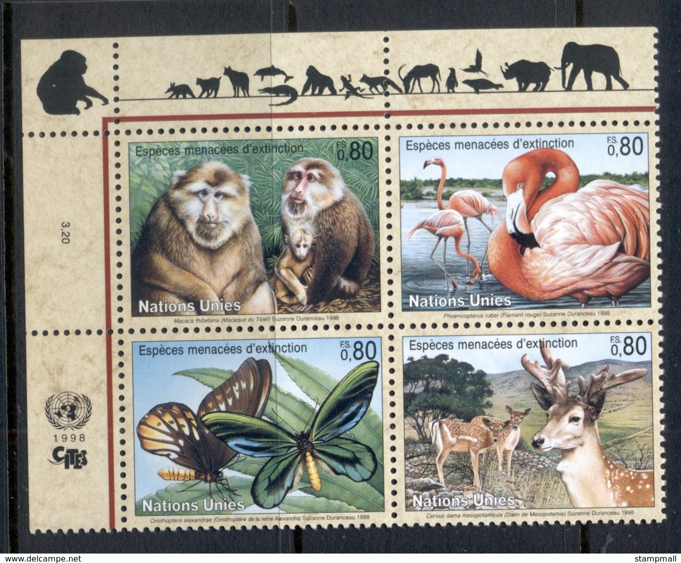UN Geneva 1998 Endangered Species MUH - Unused Stamps