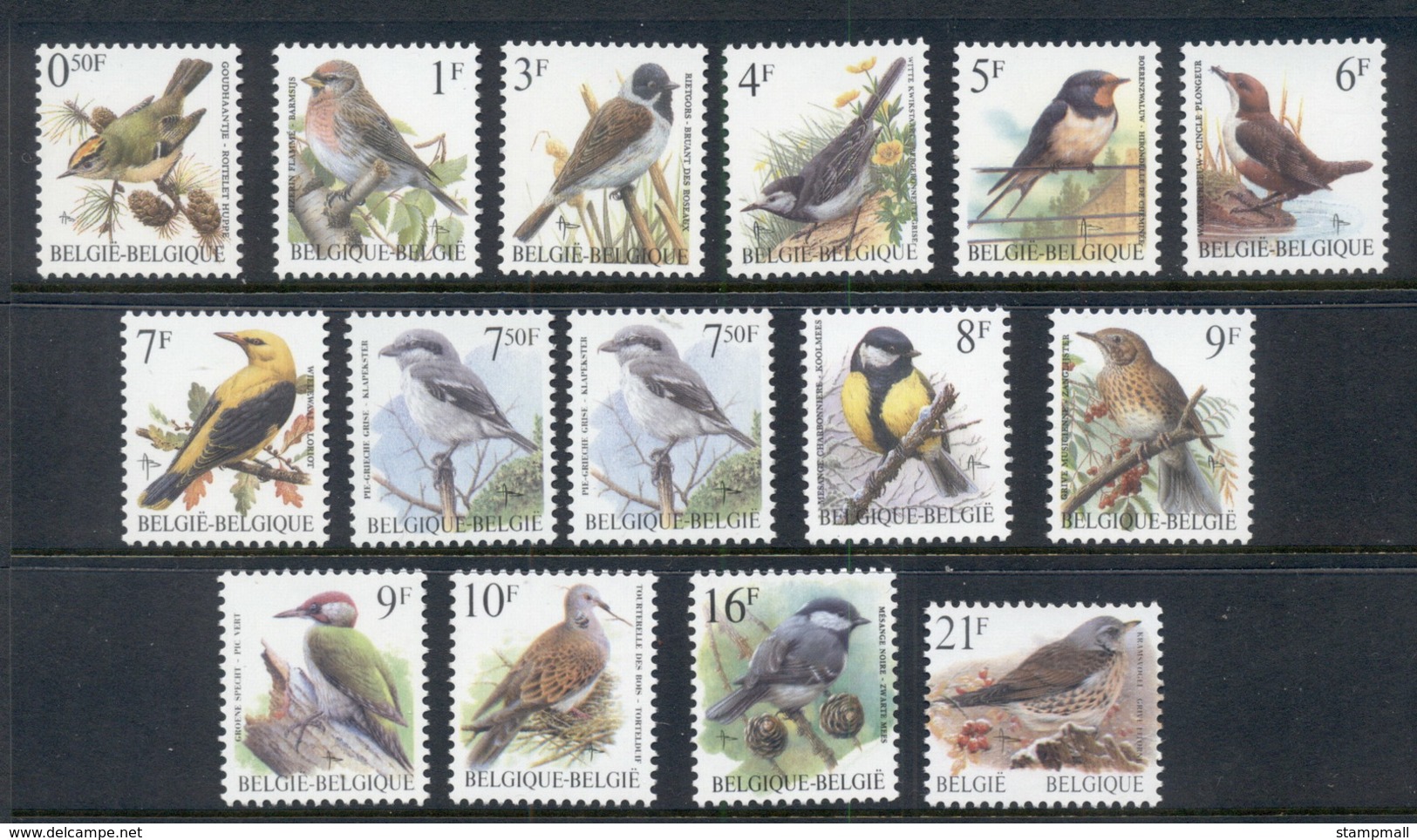 Belgium 1998 On Birds Asst MUH - Unused Stamps
