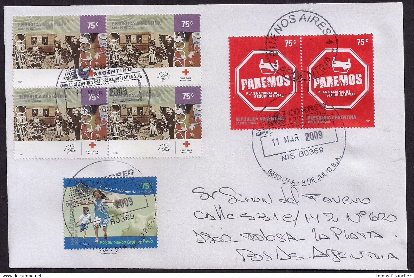 Argentina - 2009 - Lettre - 125 De La Croix-Rouge Argentine - Sécurité Routière - Storia Postale