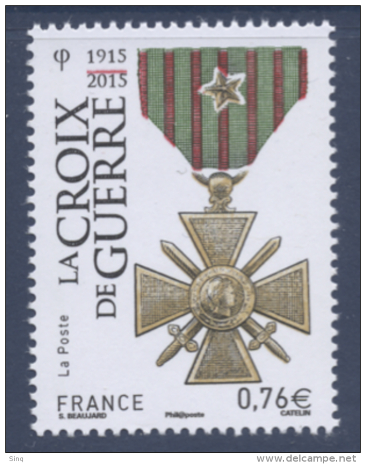 N° 4942 La Croix De Guerre Faciale 0,76 &euro; - Neufs