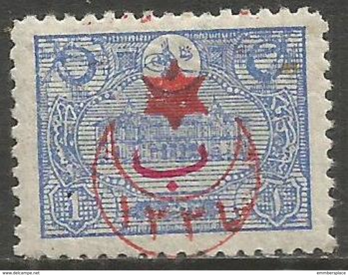 Turkey - 1915 Post Office Exterior Post Overprint 1pi MNH ***    Mi 328  Sc 338 - Unused Stamps