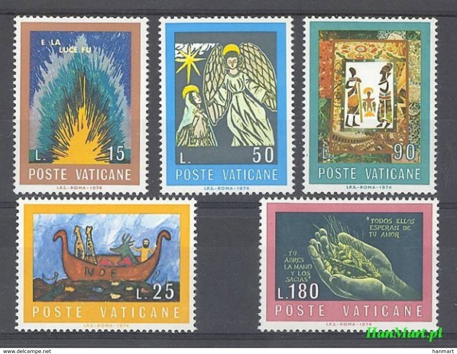 Vatican 1974 Mi 635-639 MNH ( ZE2 VTC635-639 ) - Autres & Non Classés