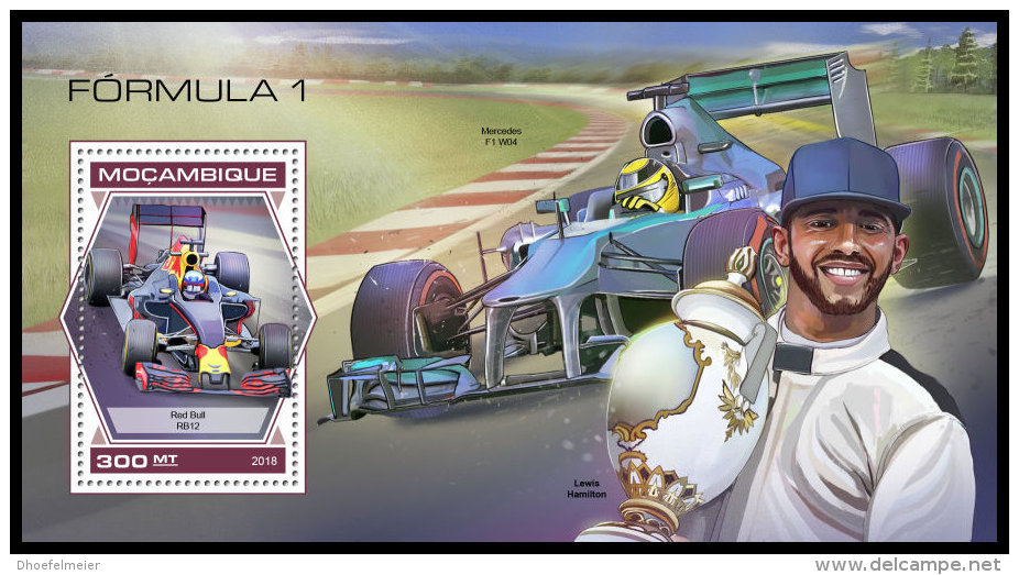 MOZAMBIQUE 2018 MNH** Formula 1 Formel 1 Formule 1 S/S - OFFICIAL ISSUE - DH1840 - Automovilismo