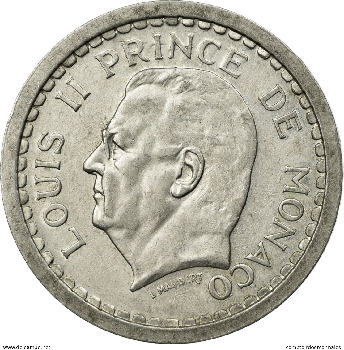 Monnaie, Monaco, Louis II, 2 Francs, Undated (1943), TTB, Aluminium, KM:121 - 1922-1949 Louis II