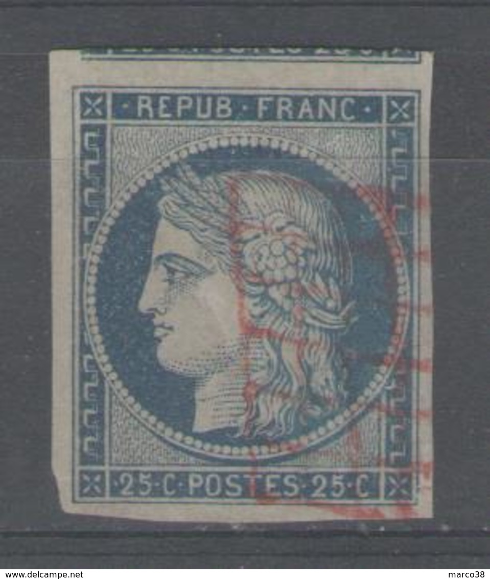 N°4 Oblitéré Grille ROUGE, RARE !!! - 1849-1850 Ceres