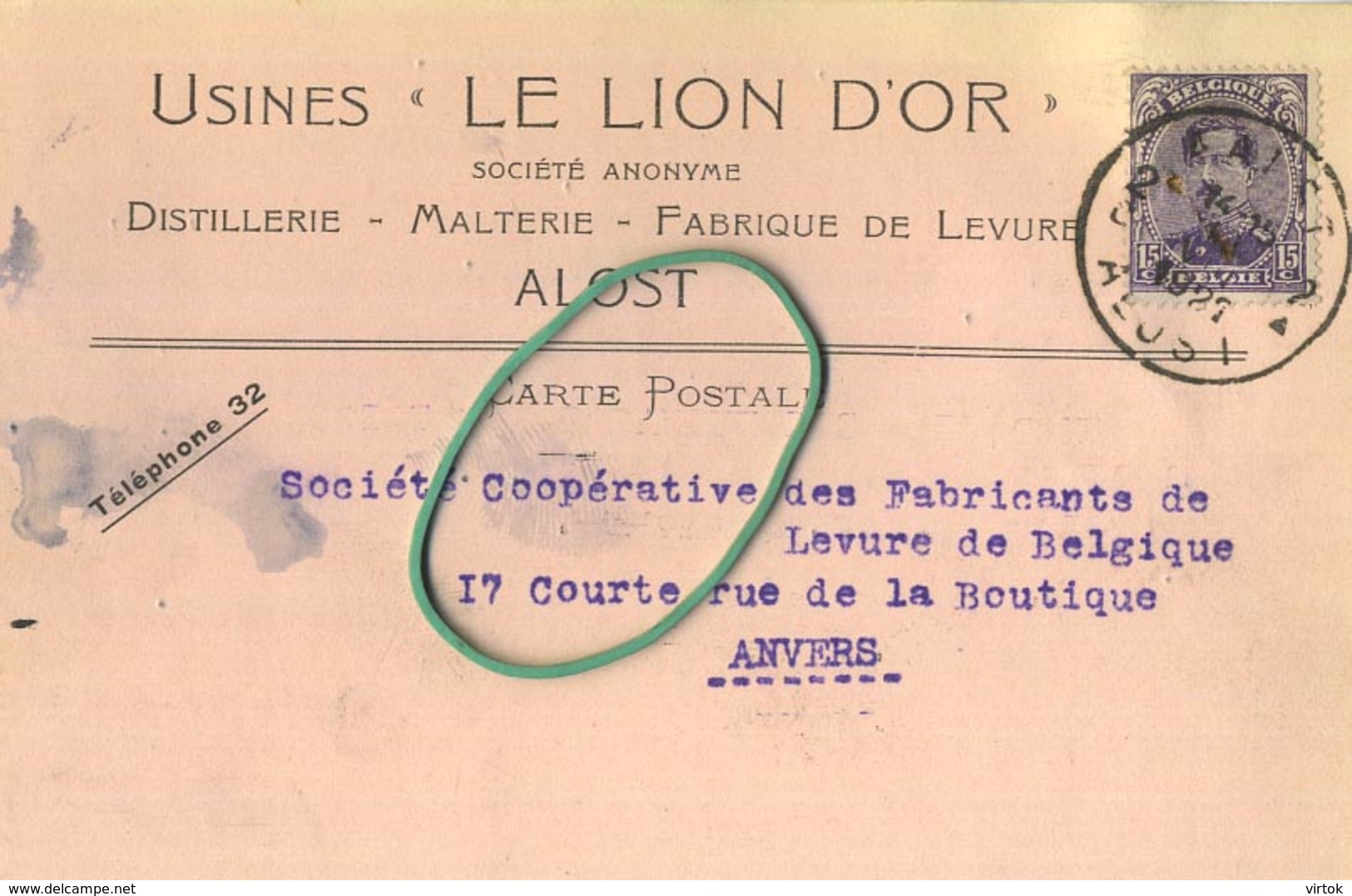 Aalst - Alost : Usines ' Le Lion D'Or ' : Distellerie-Malterie-       1927   ( 2 Scans ) - Aalst