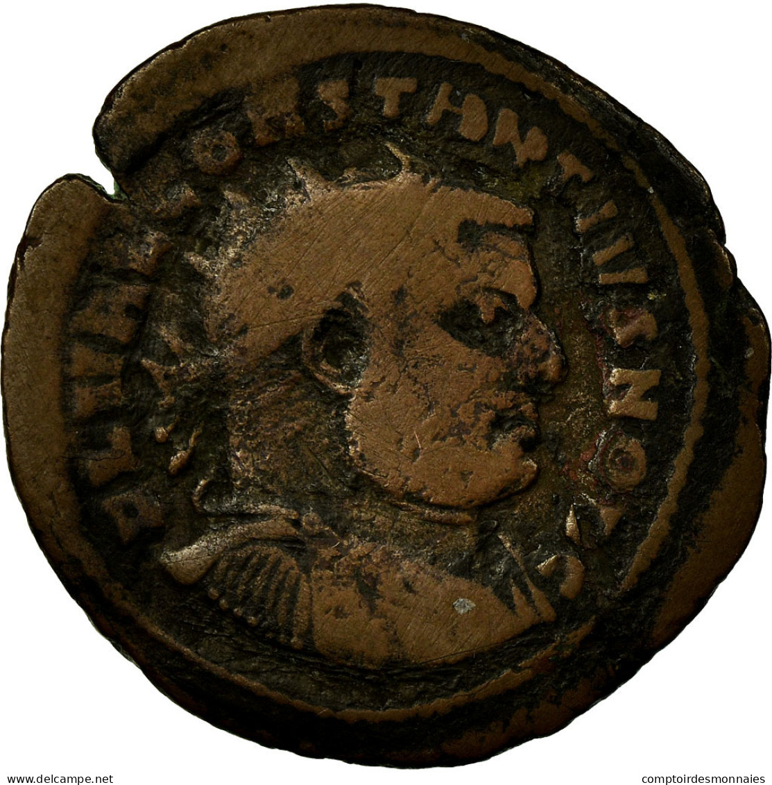 Monnaie, Constance I, Fraction Æ, AD 303, Carthage, TB, Bronze, RIC:35a - La Tétrarchie (284 à 307)