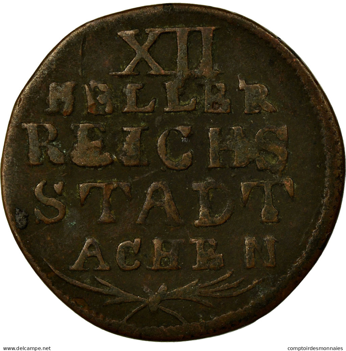 Monnaie, Etats Allemands, AACHEN, 12 Heller, 1792, TB, Cuivre, KM:51 - Kleine Munten & Andere Onderverdelingen
