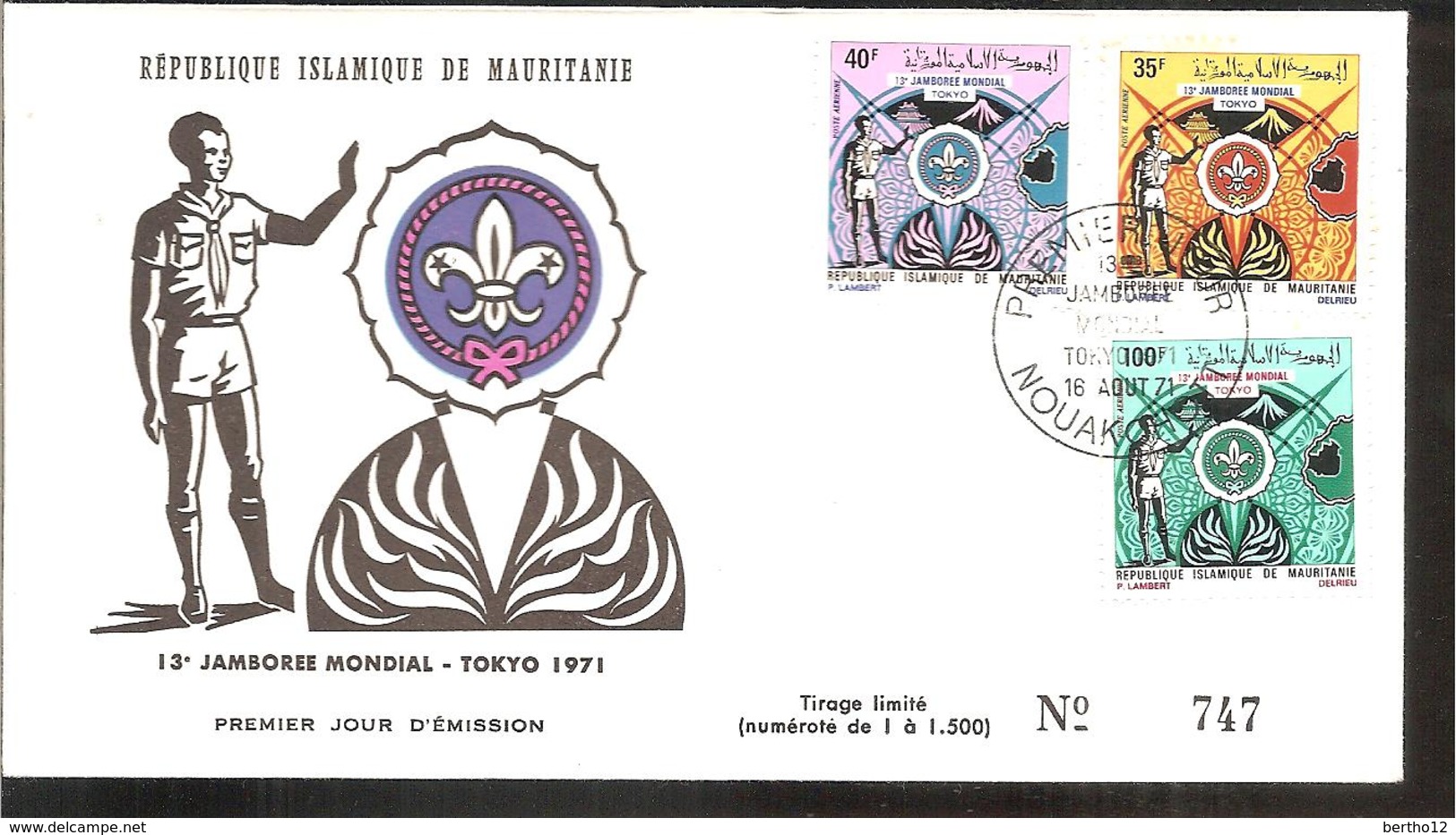 FDC   1971 N°747 TOKYO 1971 - Mauritanie (1960-...)