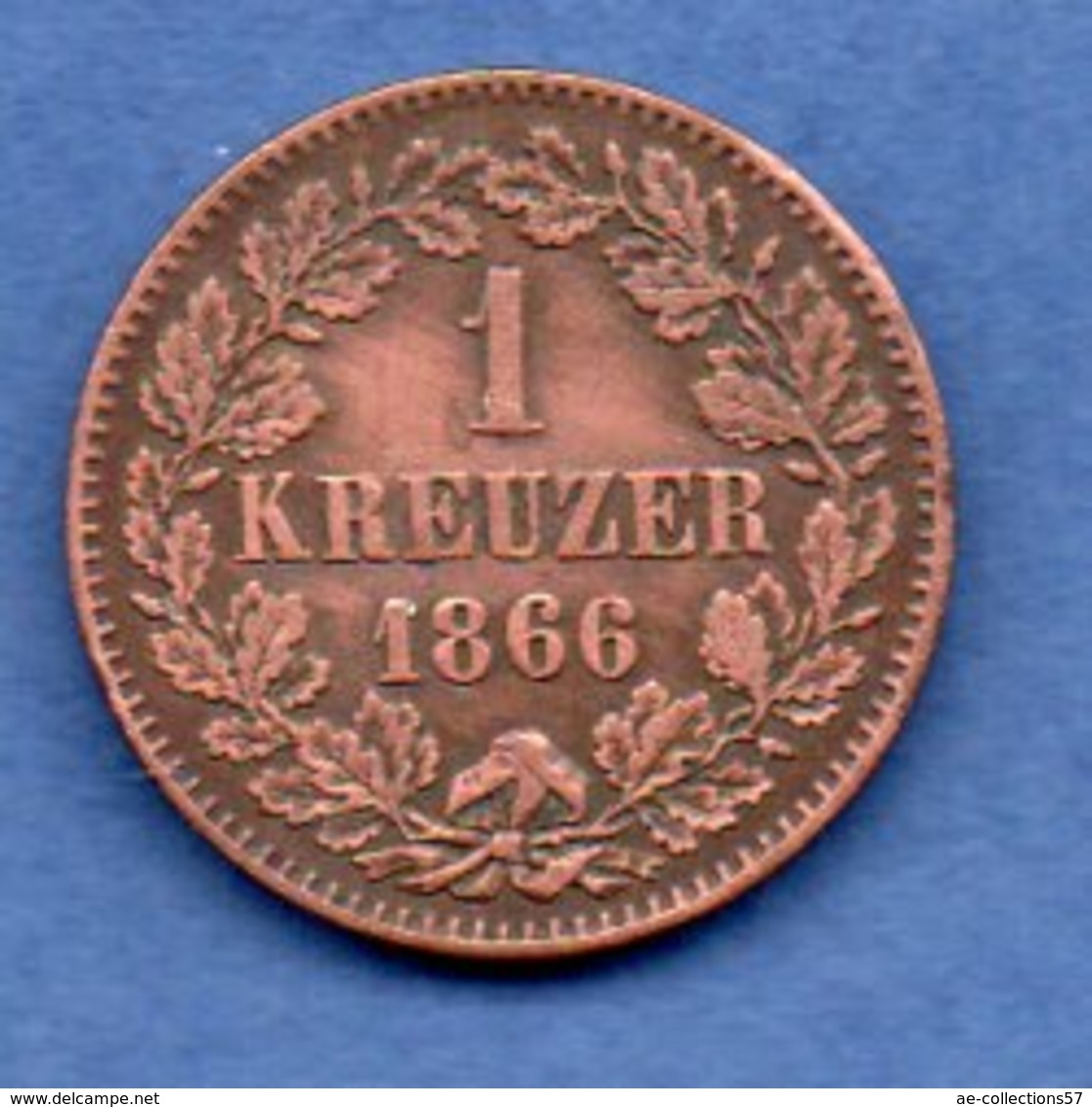 Baden -  1 Kreuzer 1866   -  état  TTB - Groschen & Andere Kleinmünzen