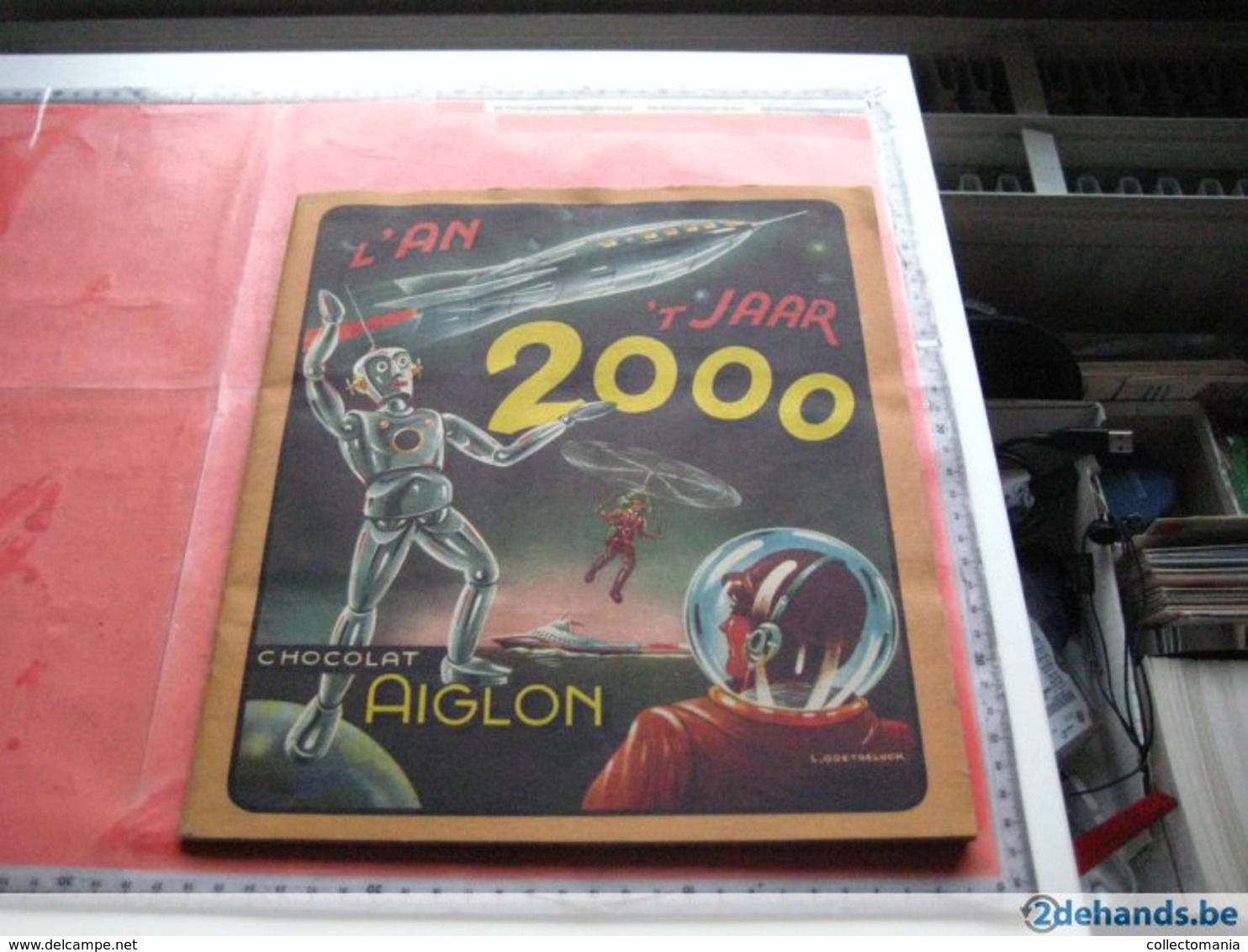 Original Album Science Fiction, Complete Set  Year 2000, Chocolat AIGLON , 1950, Striptekenaar Goetgeluck S.F.  Excelent - Aiglon