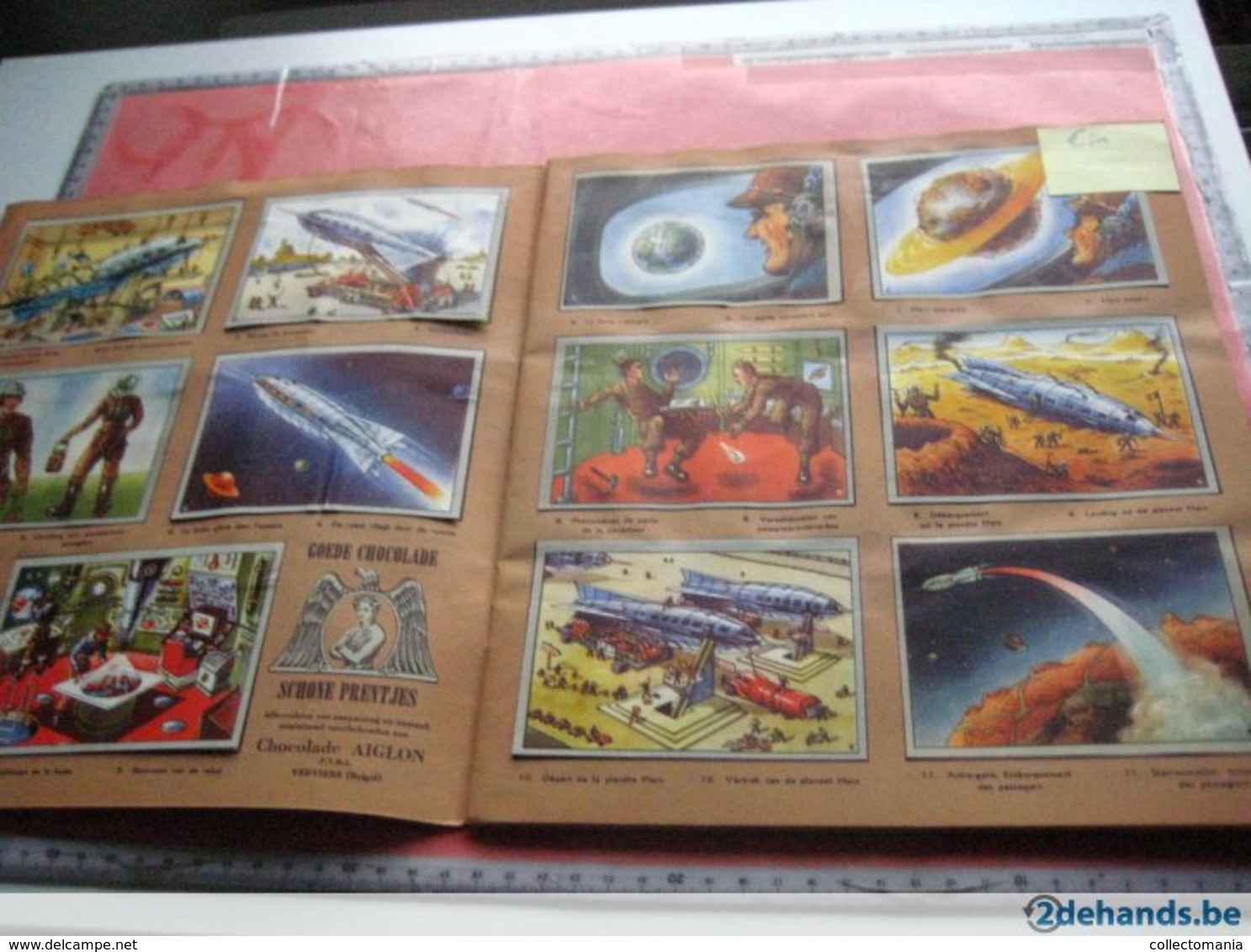 Original Album Science Fiction, Complete Set  Year 2000, Chocolat AIGLON , 1950, Striptekenaar Goetgeluck S.F.  Excelent - Aiglon